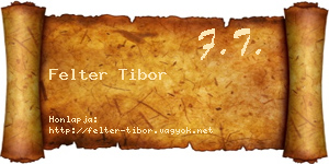 Felter Tibor névjegykártya